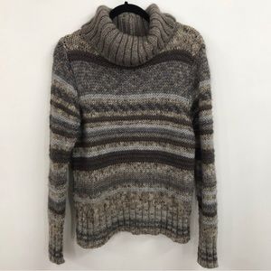 Anthropologie Elsamanda Italian Striped Cowlneck Sweater